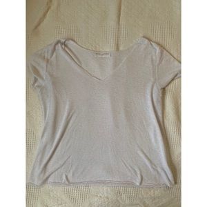 Textured Knit V (White, Size S)